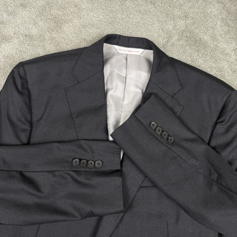 Samuelsohn Blazer Mens 42R Dark Gray Super 130's Wool‎ Sport Coat Oak Hall